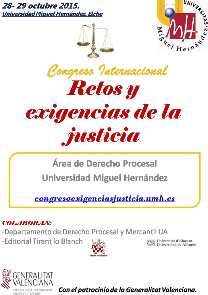 Cartel Congreso Internacional Dº procesal UMH